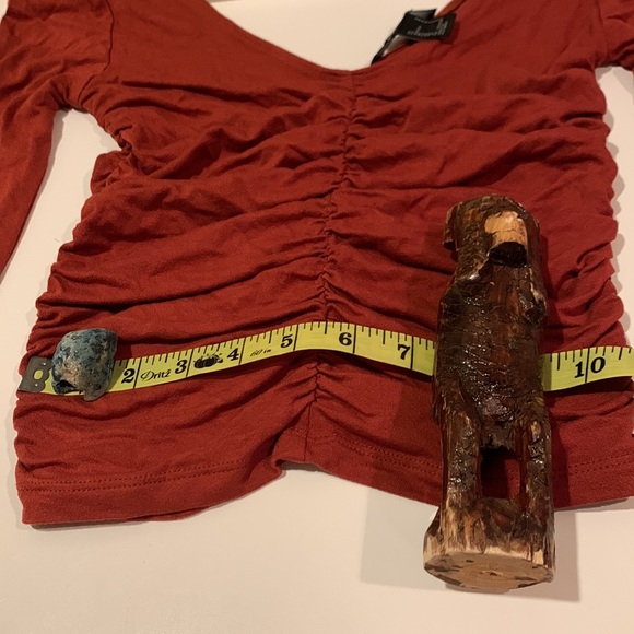 So Flattering! Rust Forever 21 Gathered Stretch Top — Small - Picture 9 of 10